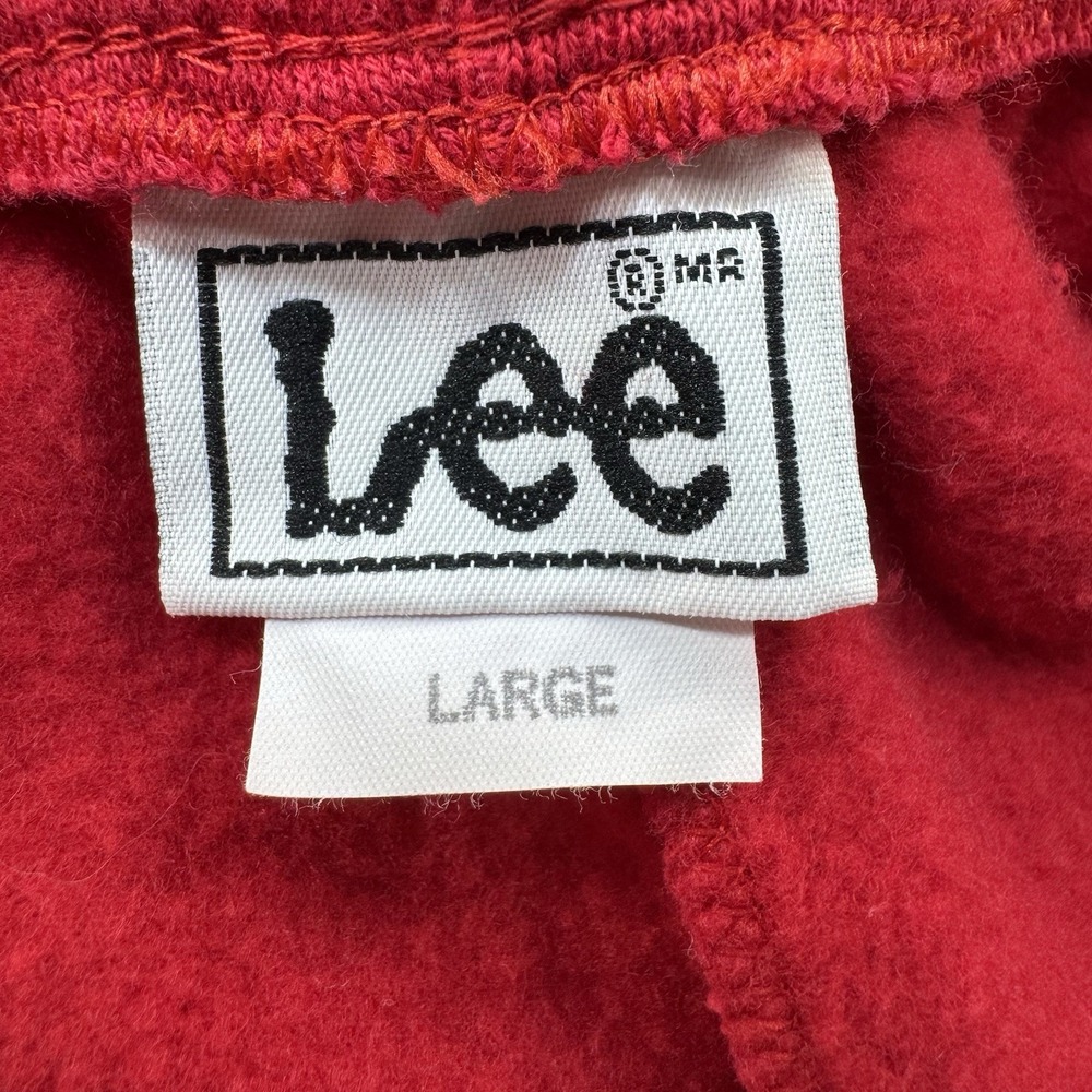 Vintage Y2K Lee Jogger Sweatpants Size Large Red Puffy Paint Art Made In USA - Picture 2 of 12